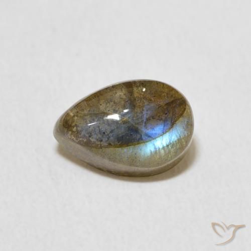 Labradorite Multicolore naturale da 1.87 ct, Forma a pera, Traslucido