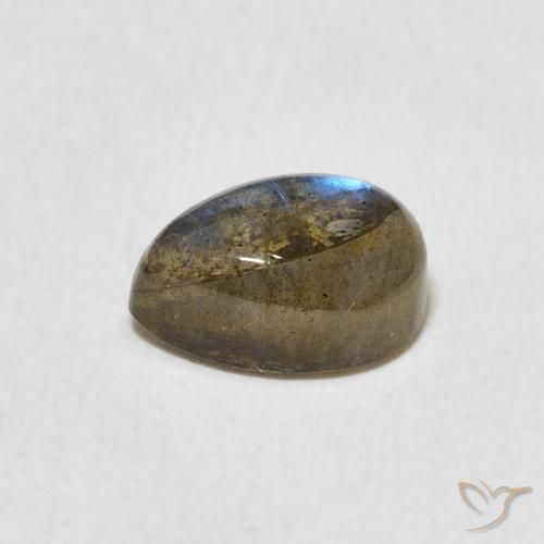 Labradorite Multicolore naturale da 1.87 ct, Forma a pera, Traslucido