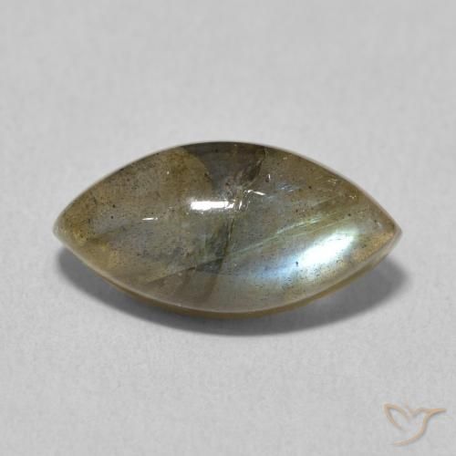 5.19ct Naturale Multicolore Labradorite, Taglio marquise, Traslucido