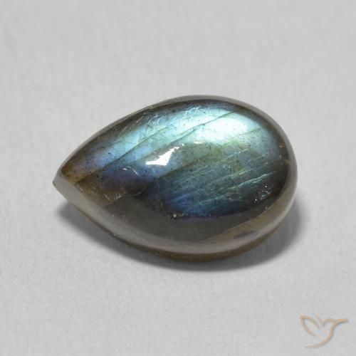 4.13ct Naturale Multicolore Labradorite, Forma a pera, Traslucido