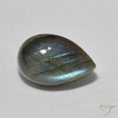Labradorite Multicolore naturale da 4.13 ct, Forma a pera, Traslucido