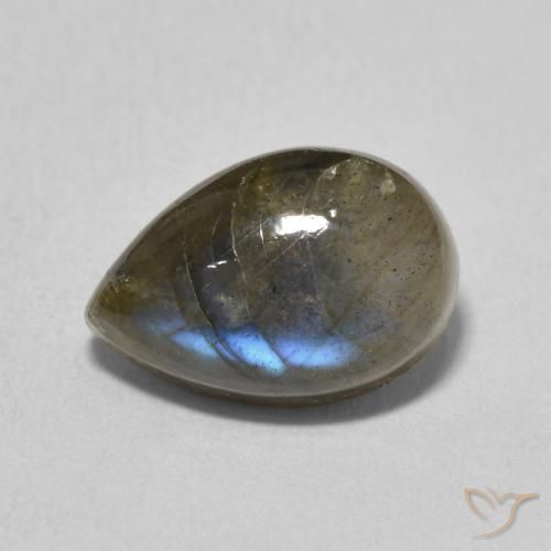 Labradorite Multicolore naturale da 4.10 ct, Forma a pera, Traslucido