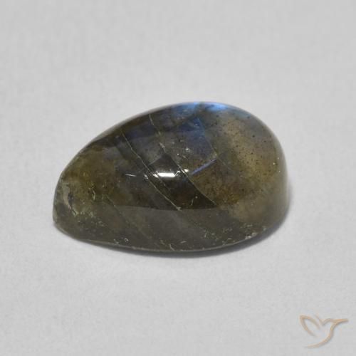 Labradorite Multicolore naturale da 4.10 ct, Forma a pera, Traslucido
