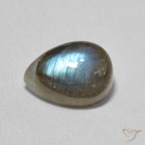 2.93ct Naturale Multicolore Labradorite, Forma a pera, Traslucido