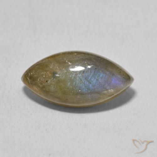 5.13ct Naturale Multicolore Labradorite, Taglio marquise, Traslucido