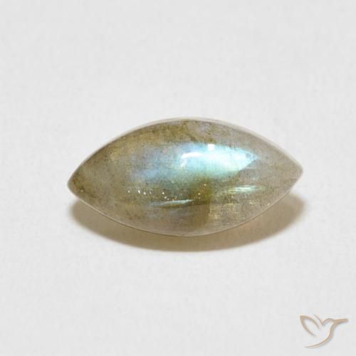 2.37ct Naturale Multicolore Labradorite, Taglio marquise, Traslucido