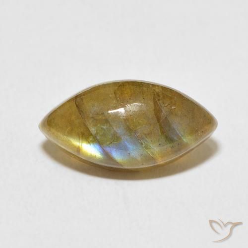Labradorite Multicolore naturale da 5.61 ct, Taglio marquise, Traslucido