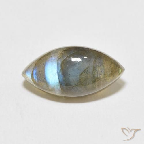 5.27ct Naturale Multicolore Labradorite, Taglio marquise, Traslucido