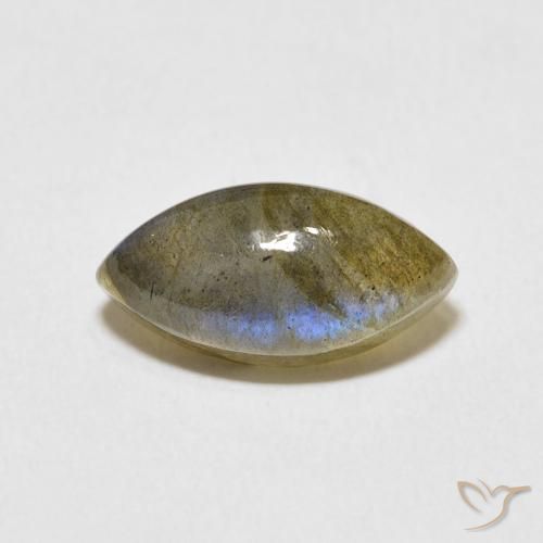 3.96ct Naturale Multicolore Labradorite, Taglio marquise, Traslucido