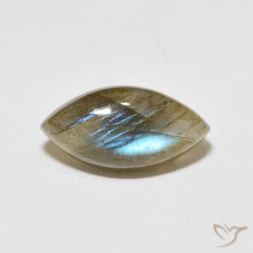 5.51ct Naturale Multicolore Labradorite, Taglio marquise, Traslucido