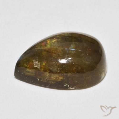 Labradorite Multicolore naturale da 12.52 ct, Forma a pera, Traslucido