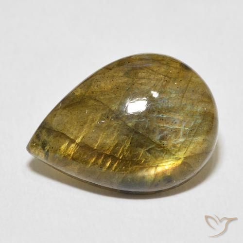Labradorite Multicolore naturale da 8.73 ct, Forma a pera, Traslucido