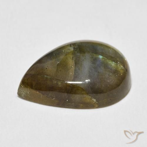 Labradorite Multicolore naturale da 10.51 ct, Forma a pera, Traslucido