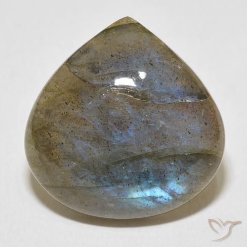 22.02ct Naturale Multicolore Labradorite, Forma a pera, Traslucido