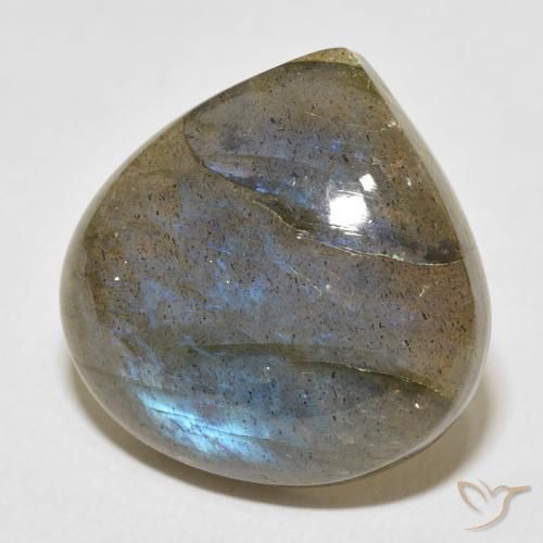 Labradorite Multicolore naturale da 22.02 ct, Forma a pera, Traslucido