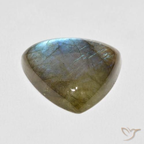 Labradorite Multicolore naturale da 13.86 ct, Taglio trillion, Traslucido