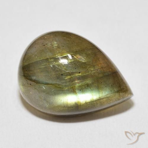 Labradorite Multicolore naturale da 12.53 ct, Forma a pera, Traslucido