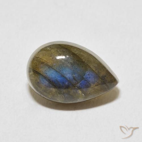 Labradorite Multicolore naturale da 3.76 ct, Forma a pera, Traslucido
