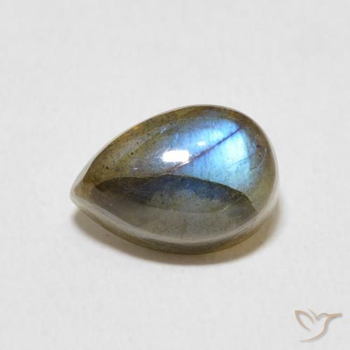 2.83ct Naturale Multicolore Labradorite, Forma a pera, Traslucido