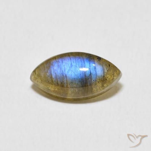 1.31ct Naturale Multicolore Labradorite, Taglio marquise, Traslucido