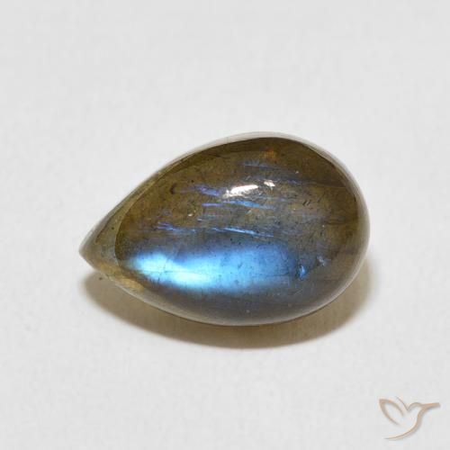 Labradorite Multicolore naturale da 3.93 ct, Forma a pera, Traslucido