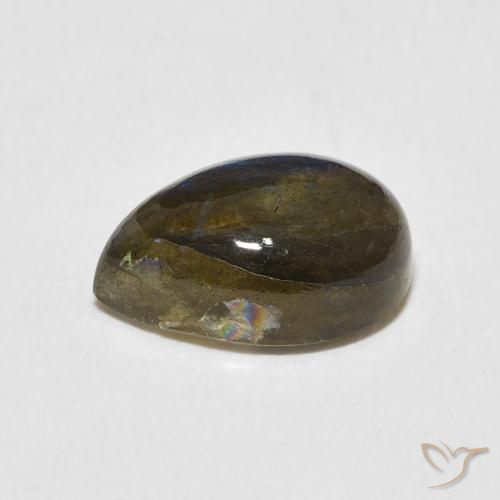 Labradorite Multicolore naturale da 3.93 ct, Forma a pera, Traslucido