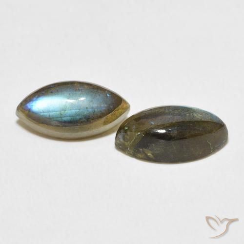 Gemme di Labradorite Multicolore naturale da 5.12 ct, Taglio marquise, Traslucido