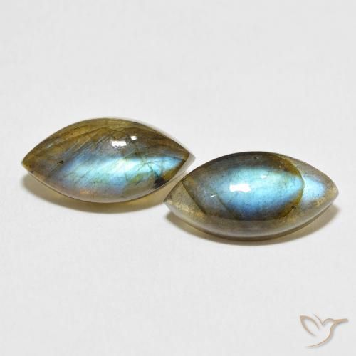 9.58ctw Naturale Multicolore Labradorite, Taglio marquise, Traslucido
