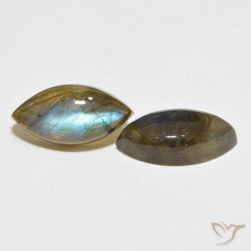 Gemme di Labradorite Multicolore naturale da 9.58 ct, Taglio marquise, Traslucido