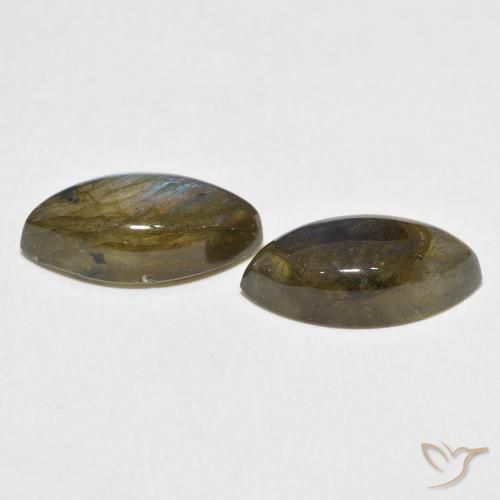 Gemme di Labradorite Multicolore naturale da 9.58 ct, Taglio marquise, Traslucido