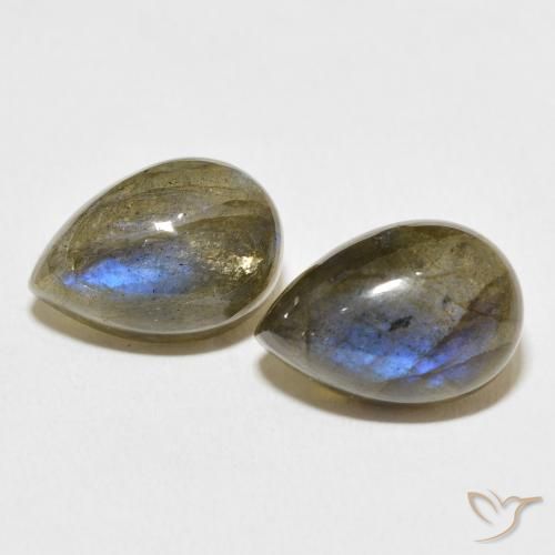 13.55ctw Naturale Multicolore Labradorite, Forma a pera, Traslucido