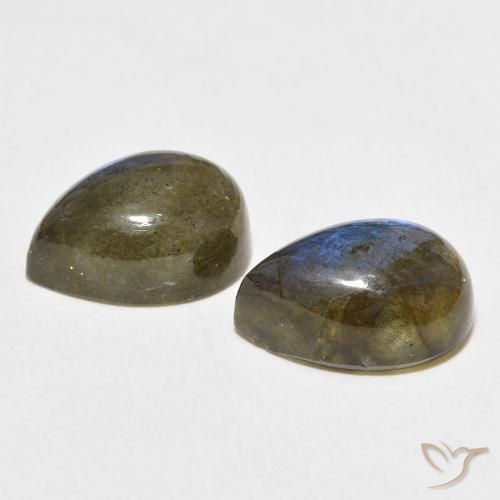Gemme di Labradorite Multicolore naturale da 13.55 ct, Forma a pera, Traslucido
