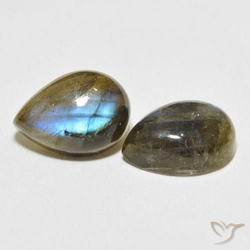 Gemme di Labradorite Multicolore naturale da 12.84 ct, Forma a pera, Traslucido