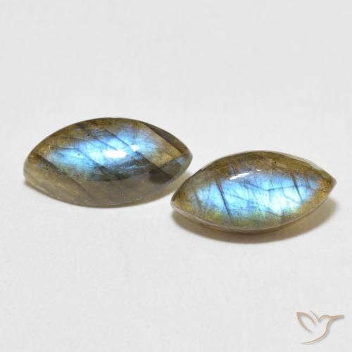 4.86ctw Naturale Multicolore Labradorite, Taglio marquise, Traslucido
