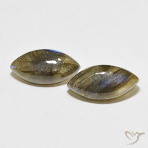 10.73ctw Naturale Multicolore Labradorite, Taglio marquise, Traslucido