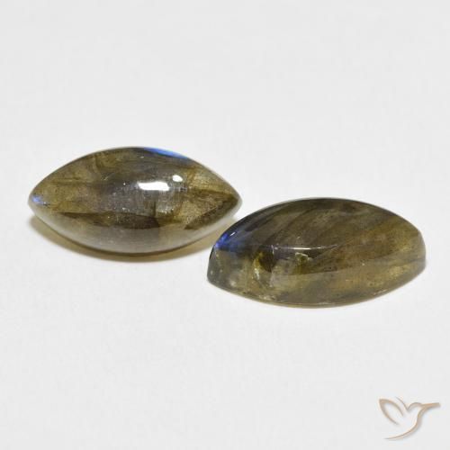 Gemme di Labradorite Multicolore naturale da 10.73 ct, Taglio marquise, Traslucido