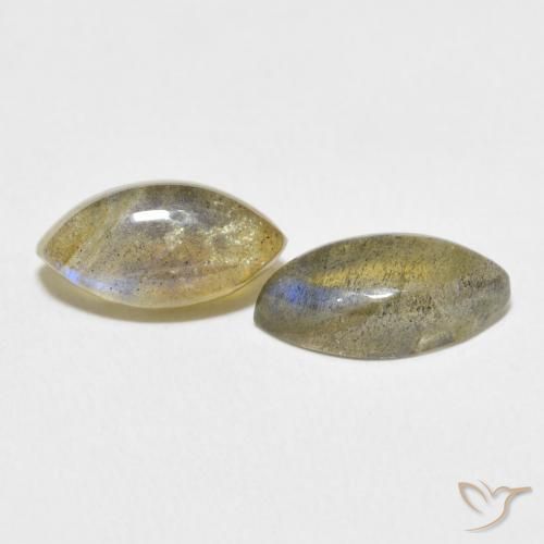 Gemme di Labradorite Multicolore naturale da 4.76 ct, Taglio marquise, Traslucido