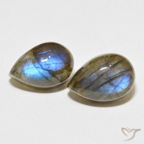 13.44ctw Naturale Multicolore Labradorite, Forma a pera, Traslucido