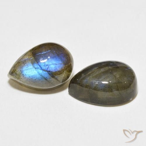 Gemme di Labradorite Multicolore naturale da 13.44 ct, Forma a pera, Traslucido