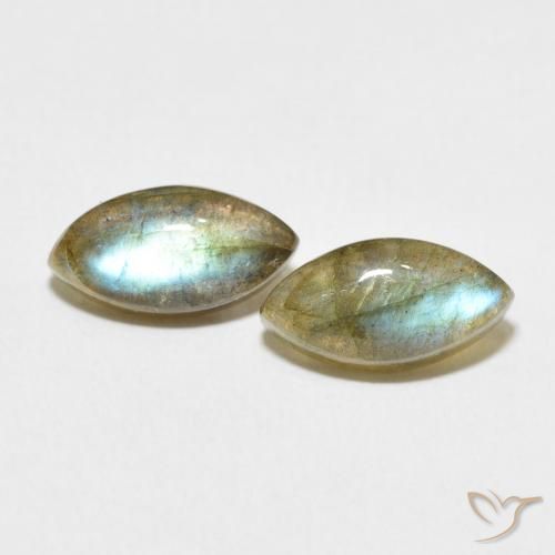 4.61ctw Naturale Multicolore Labradorite, Taglio marquise, Traslucido