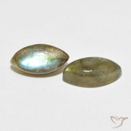 Gemme di Labradorite Multicolore naturale da 4.61 ct, Taglio marquise, Traslucido