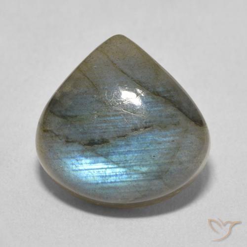 6.93ct Naturale Multicolore Labradorite, Forma a pera, Traslucido