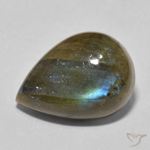 Labradorite Multicolore naturale da 11.67 ct, Forma a pera, Traslucido