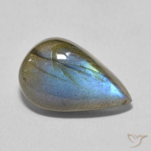 6.01ct Naturale Multicolore Labradorite, Forma a pera, Traslucido