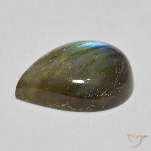 Labradorite Multicolore naturale da 10.59 ct, Forma a pera, Traslucido