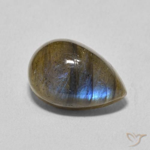 Labradorite Multicolore naturale da 4.13 ct, Forma a pera, Traslucido
