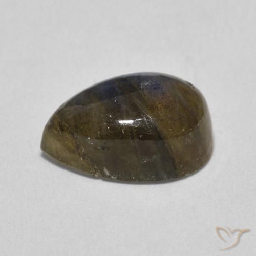 Labradorite Multicolore naturale da 4.13 ct, Forma a pera, Traslucido
