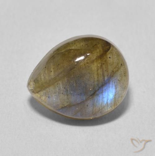 3.83ct Naturale Multicolore Labradorite, Forma a pera, Traslucido