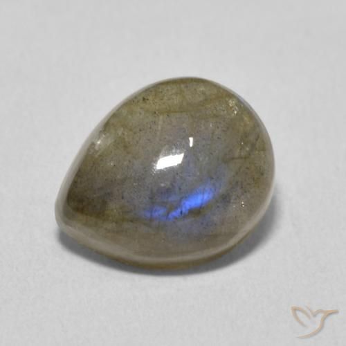 3.62ct Naturale Multicolore Labradorite, Forma a pera, Traslucido