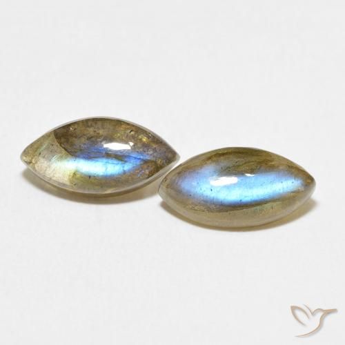 4.91ctw Naturale Multicolore Labradorite, Taglio marquise, Traslucido